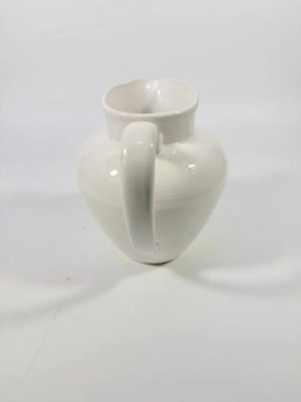 Ironstone Ceramic Pitcher White Ribbed Beehive Fapor Portugal Textured Stoneware - Picture 5 of 16